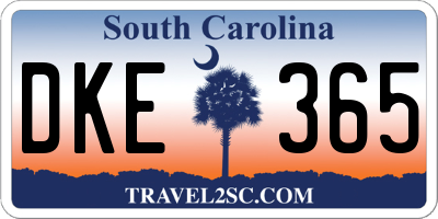 SC license plate DKE365