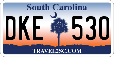 SC license plate DKE530