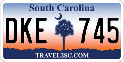 SC license plate DKE745