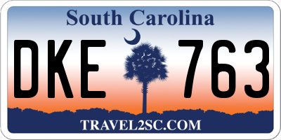 SC license plate DKE763