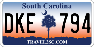 SC license plate DKE794