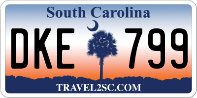 SC license plate DKE799