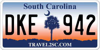 SC license plate DKE942