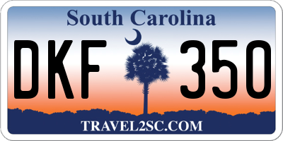SC license plate DKF350