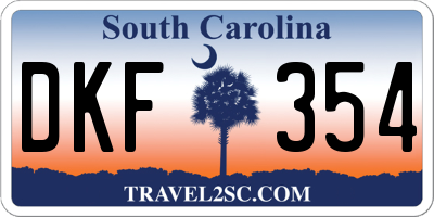 SC license plate DKF354