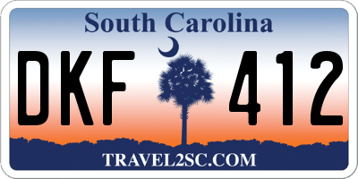SC license plate DKF412