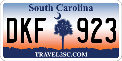 SC license plate DKF923