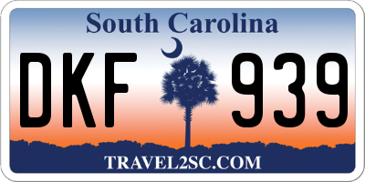 SC license plate DKF939