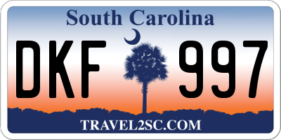 SC license plate DKF997