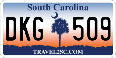 SC license plate DKG509