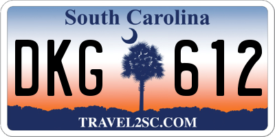 SC license plate DKG612