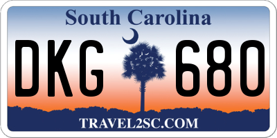 SC license plate DKG680