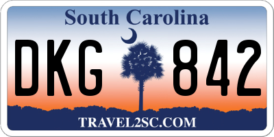 SC license plate DKG842