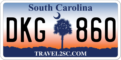 SC license plate DKG860