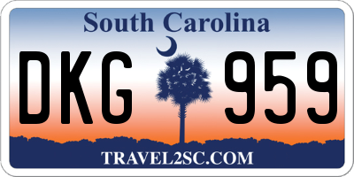 SC license plate DKG959