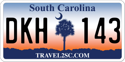 SC license plate DKH143