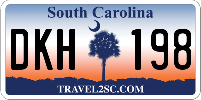 SC license plate DKH198