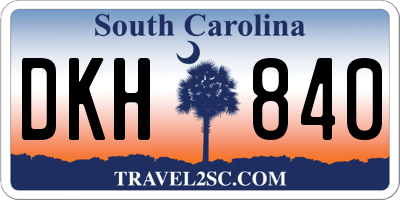 SC license plate DKH840