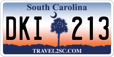 SC license plate DKI213