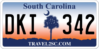 SC license plate DKI342