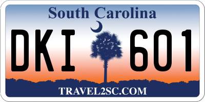 SC license plate DKI601