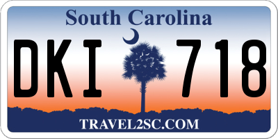 SC license plate DKI718
