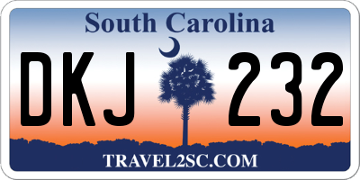 SC license plate DKJ232