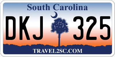SC license plate DKJ325