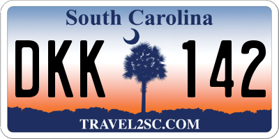 SC license plate DKK142