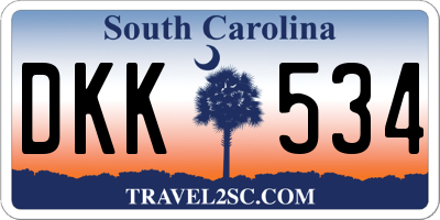 SC license plate DKK534