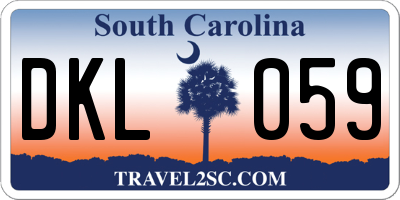 SC license plate DKL059