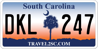 SC license plate DKL247