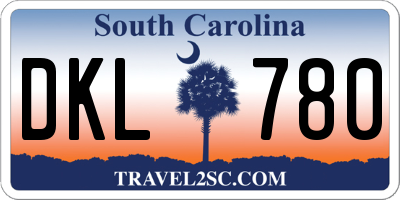 SC license plate DKL780