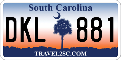 SC license plate DKL881
