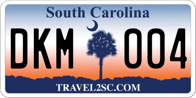 SC license plate DKM004