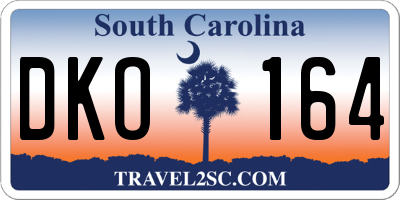 SC license plate DKO164