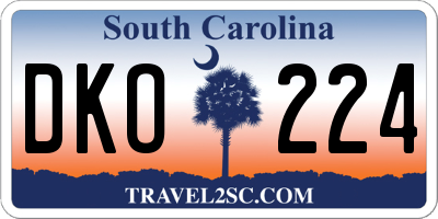 SC license plate DKO224
