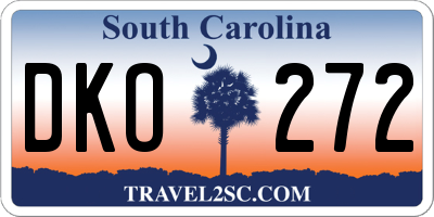 SC license plate DKO272