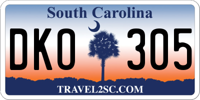 SC license plate DKO305