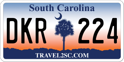 SC license plate DKR224