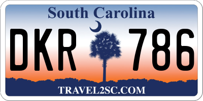 SC license plate DKR786