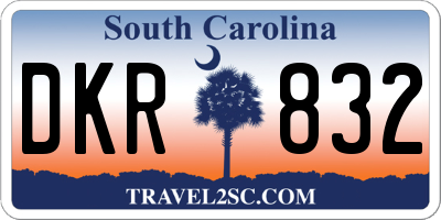 SC license plate DKR832