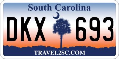 SC license plate DKX693