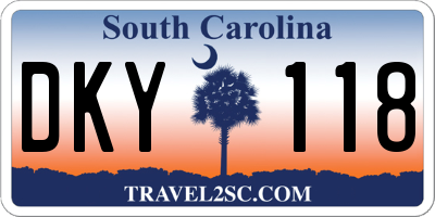 SC license plate DKY118