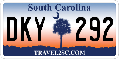 SC license plate DKY292