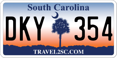 SC license plate DKY354