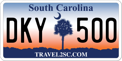 SC license plate DKY500