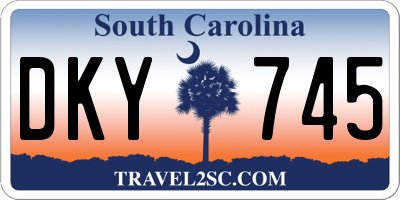 SC license plate DKY745