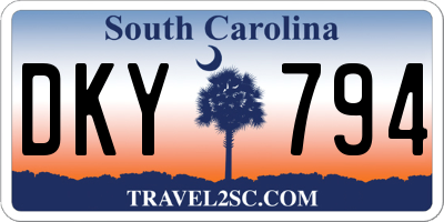 SC license plate DKY794