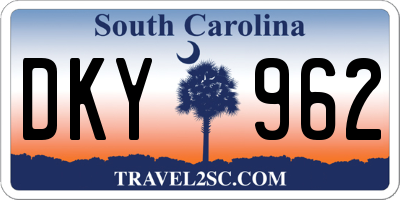 SC license plate DKY962